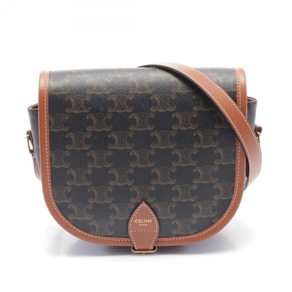 CELINE Brown Leather Shoulder Bag - Picture 1 of 8